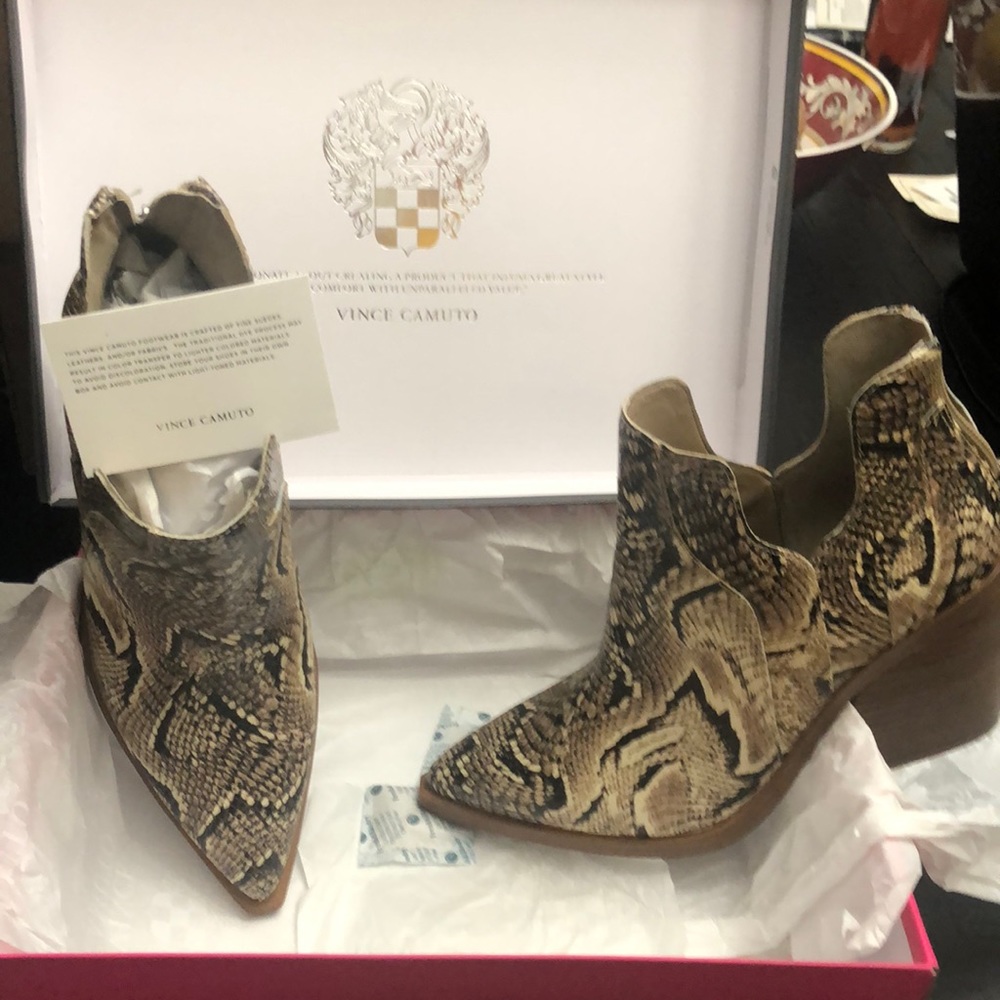 Vincent Camuto Gannilla multi twisted snake exotic bootie. Never worn.